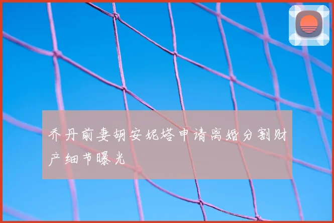 乔丹前妻胡安妮塔申请离婚分割财产细节曝光
